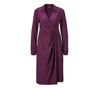 Jerseykleid GOLDNER "Elegantes Jerseykleid mit V-Ausschnitt", Damen, Gr. 52, N-Gr, lila (aubergine), Obermaterial: 92% Polyester PES. 8% Elasthan EL., Gummibündchen, Kleider Jerseykleid, Wickeloptik (