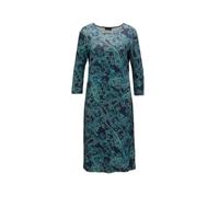 Jerseykleid GOLDNER "Midikleid mit Paisley-Muster", Damen, Gr. 40, N-Gr, blau (marine, petrol, gemustert), Obermaterial: 85% Viskose CV. 13% Polyamid PA. 2% Elasthan EL., figurumspielend, U-Boot-Aussc