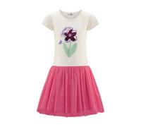 Jerseykleid HAPPY GIRLS, Mädchen, Gr. 116, N-Gr, rosa (ecru), Jersey, Obermaterial: 95% Baumwolle, 5% Elasthan. Futter: 100% Polyester. Unterteil: 100% Polyester, bedruckt, mehrfarbig, Basic knieumspi