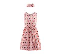 Jerseykleid HAPPY GIRLS, Mädchen, Gr. 122, N-Gr, powder pink, Jersey, Obermaterial: 95% Baumwolle, 5% Elasthan, bedruckt, Basic kniebedeckend, Rundhals, Kleider Jerseykleid, mit süßem Haarband mit Sch