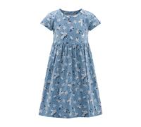 Jerseykleid HAPPY GIRLS, Mädchen, Gr. 128, N-Gr, dove blau, Jersey, Obermaterial: 100% Baumwolle, bedruckt, geblümt, Basic knieumspielend, Rundhals, Kleider Jerseykleid (82590061-128) dove blau