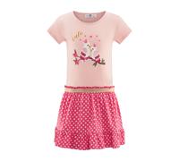 Jerseykleid HAPPY GIRLS, Mädchen, Gr. 152, N-Gr, powder pink, Jersey, Obermaterial: 95% Baumwolle, 5% Elasthan, bedruckt, Basic knieumspielend, Rundhals, Kleider Jerseykleid (85991851-152) powder pink