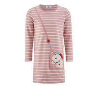 Jerseykleid HAPPY GIRLS, Mädchen, Gr. 92, N-Gr, rosa (dusty rose), Jersey, Obermaterial: 100% Baumwolle, geringelt, gestreift, regular fit knielang, Rundhals, Kleider Jerseykleid (81386536-92)