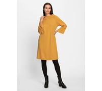 Jerseykleid HEINE "Jersey-Kleid", Damen, Gr. 36, Normalgrößen, gelb (ocker), 70% Viskose, 25% Polyamid, 5% Elasthan, unifarben, kurz, Kleider Jerseykleid (35612664-36) ocker