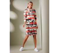 Jerseykleid HEINE "Shirtkleid", Damen, Gr. 46, Normalgrößen, hummer, schwarz, bedruckt, 50% Modal, 44% Polyester, 6% Elasthan, animal-print, bedruckt, gemustert, gestreift, mehrfarbig, kurz, Kleider J