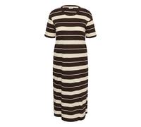 Jerseykleid KAFFE CURVE "Damen Jerseykleid KCwinnie", Damen, Gr. M, N-Gr, braun (coffee bean, turtledove stripe), Obermaterial: 100% Baumwolle CO(Bio)., Kleider Jerseykleid (48685454-M) coffee bean, t
