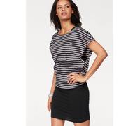 Jerseykleid KANGAROOS, Damen, Gr. 36/38, N-Gr, schwarz-weiß (schwarz, grau, weiß, gestreift), Single Jersey, Obermaterial: 60% Baumwolle, 40% Polyester. Kleid: 95% Baumwolle, 5% Elasthan, geringelt, g