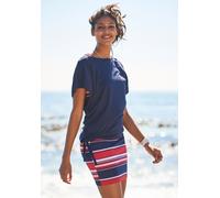 Jerseykleid KANGAROOS, Damen, Gr. 44/46, N-Gr, bunt (marine, rot, blau, gestreift), Single Jersey, Obermaterial: 50% Baumwolle, 50% Modal. Kleid: 95% Baumwolle, 5% Elasthan, gestreift, unifarben, sehr