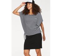 Jerseykleid KANGAROOS, Damen, Gr. 44/46, N-Gr, schwarz-weiß (schwarz, grau, weiß, gestreift), Single Jersey, Obermaterial: 60% Baumwolle, 40% Polyester. Kleid: 95% Baumwolle, 5% Elasthan, geringelt, g