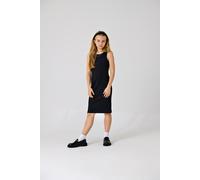 Jerseykleid KIDS ONLY "KOGBELFAST LIFE S/L MIDI DRESS NOOS JRS", Mädchen, Gr. 110/116, N-Gr, schwarz, Feinripp, Obermaterial: 95% Baumwolle, 5% Elasthan, unifarben, sehr figurbetont Midi, Rundhals, Kl