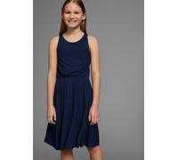 Jerseykleid KIDSWORLD "Viskosekleid für Mädchen", Mädchen, Gr. 164/170, N-Gr, blau (marine), Jersey, Obermaterial: 100% Viskose. Spitze: 100% Baumwolle, unifarben, figurumspielend kniefrei, Rundhals, 