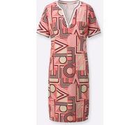 Jerseykleid koralle-sand-bedruckt 48