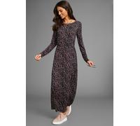 Jerseykleid LAURA SCOTT, Damen, Gr. 36, N-Gr, bunt (schwarz, rosa, geblümt), Jersey, Obermaterial: 95% Viskose, 5% Elasthan, bedruckt, geblümt, gemustert, mehrfarbig, figurumspielend knöchelfrei, U-Bo