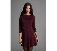 Jerseykleid LAURA SCOTT, Damen, Gr. 40, N-Gr, 3/4 Arm, Milano Rib, rot (bordeaux), Milano Rib, Obermaterial: 76% Polyester, 20% Viskose, 4% Elasthan, unifarben, A-Linie extrakurz, Rundhals, Kleider Je