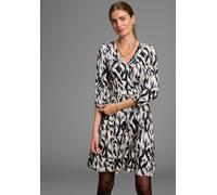 Jerseykleid LAURA SCOTT, Damen, Gr. 42, N-Gr, blau (blau, gemustert), Jersey, Obermaterial: 95% Viskose, 5% Elasthan, ethno, gemustert, ausgestellt kniefrei, V-Ausschnitt, Kleider Jerseykleid, mit mod