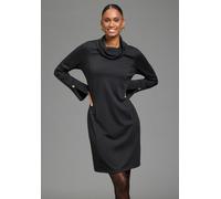 Jerseykleid LAURA SCOTT, Damen, Gr. 46, N-Gr, schwarz, Milano Rib, Obermaterial: 76% Polyester, 20% Viskose, 4% Elasthan, unifarben, figurumspielend kniefrei, lange Manschette mit Schlitz, Kleider Jer