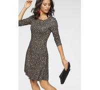 Jerseykleid LAURA SCOTT, Damen, Gr. 48, N-Gr, bunt (schwarz, bunt, gemustert), Single Jersey, Obermaterial: 95% Viskose, 5% Elasthan, bedruckt, gemustert, gepunktet, mehrfarbig, sehr figurbetont mini,