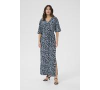 Jerseykleid KAFFE "Jerseykleid KAivanna", Damen, Gr. M, N-Gr, blau (blau, schwarz graphic), Obermaterial: 95% Polyester Pol. recyc.. 5% Elasthan EL., Kleider Jerseykleid (89118650-M) blau, schwarz gra