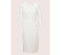 Jerseykleid MADELEINE "Etuikleid Schmales Jersey-Kleid mit Rundhals", Damen, Gr. 48, N-Gr, weiß (wollweiß), Obermaterial: 68% Viskose CV. 27% Polyamid PA. 5% Elasthan EL., Kleider Jerseykleid (2888024