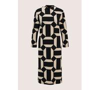 Jerseykleid MADELEINE "Kleid Elegantes Kleid mit Grafik-Print", Damen, Gr. 38, N-Gr, schwarz (schwarz, beige, melange), Obermaterial: 64% Polyester PES. 33% Viskose CV. 3% Elasthan EL., Modern, Kleide