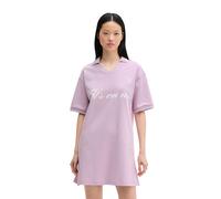 Jerseykleid MARC O'POLO "aus Heavy Jersey", Damen, Gr. M, Normalgrößen, lila (vibrant lila), Obermaterial: 100% Baumwolle, unifarben, knielang, Rippbündchen, Kleider Jerseykleid (96638337-M) vibrant l