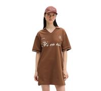 Jerseykleid MARC O'POLO "aus Heavy Jersey", Damen, Gr. S, Normalgrößen, braun (mid braun), Obermaterial: 100% Baumwolle, unifarben, knielang, Rippbündchen, Kleider Jerseykleid (53231560-S) mid braun