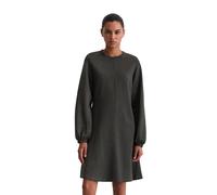 Jerseykleid MARC O'POLO "aus Interlock-Qualität", Damen, Gr. 32, Normalgrößen, grau (dunkelgrau melange), Obermaterial: 94% Baumwolle, 6% Elasthan, unifarben, regular fit kurz, Rundhals, Bündchen, Kle