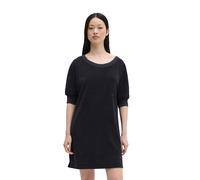 Jerseykleid MARC O'POLO "aus Organic Cotton-Mix", Damen, Gr. XS, Normalgrößen, schwarz (deep night blau), Obermaterial: 80% Baumwolle, 20% Polyester, unifarben, loose fit knielang, Rundhals, Rippbündc