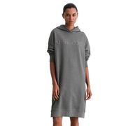 Jerseykleid MARC O'POLO "aus reiner Bio-Baumwolle", Damen, Gr. XS, Normalgrößen, warm granite melange, Obermaterial: 100% Baumwolle, unifarben, relaxed fit knielang, Rundhals, Rippbündchen, Kleider Je