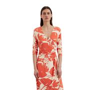 Jerseykleid MARC O'POLO "aus stretchiger Viskose-Qualität", Damen, Gr. XXS, Normalgrößen, me29, Obermaterial: 95% Viskose, 5% Elasthan, bedruckt, slim fit wadenlang, V-Ausschnitt, normaler Saum, Kleid