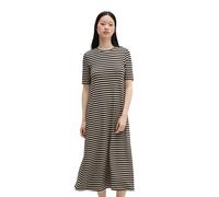 Jerseykleid MARC O'POLO "aus TENCEL™ Modal", Damen, Gr. M, Normalgrößen, schwarz-weiß (light braun), Obermaterial: 96% Modal, 4% Elasthan, gestreift, regular fit lang, Rundhals, normaler Saum, Kleider
