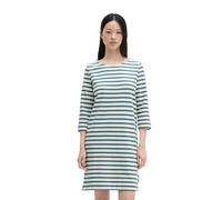 Jerseykleid MARC O'POLO "aus weichem Jersey", Damen, Gr. S, Normalgrößen, grün (medium blau), Obermaterial: 100% Baumwolle, gestreift, loose fit kurz, U-Boot-Ausschnitt, normaler Saum, Kleider Jerseyk