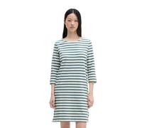 Jerseykleid MARC O'POLO "aus weichem Jersey", Damen, Gr. XS, Normalgrößen, Kurzarm, grün (medium blau), Obermaterial: 100% Baumwolle, gestreift, loose fit kurz, U-Boot-Ausschnitt, normaler Saum, Kleid