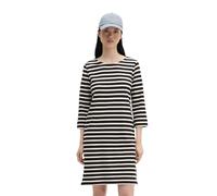 Jerseykleid MARC O'POLO "aus weichem Jersey", Damen, Gr. XXL, Normalgrößen, schwarz-weiß (schwarz), Obermaterial: 100% Baumwolle, gestreift, loose fit kurz, U-Boot-Ausschnitt, normaler Saum, Kleider J