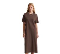 Jerseykleid MARC O'POLO DENIM "aus gerippter Bio-Baumwolle", Damen, Gr. M, Normalgrößen, braun (braun coffee), Obermaterial: 100% Baumwolle, unifarben, relaxed fit lang, Rundhals, normaler Saum, Kleid