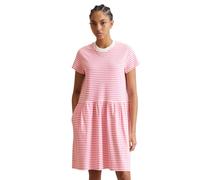 Jerseykleid MARC O'POLO DENIM "aus Heavy Jersey", Damen, Gr. M, Normalgrößen, pink (medium pink), Obermaterial: 100% Baumwolle, gestreift, regular fit knielang, Rundhals, normaler Saum, Kleider Jersey