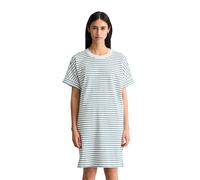 Jerseykleid MARC O'POLO DENIM "aus Heavy Jersey", Damen, Gr. XL, Normalgrößen, weiß (medium blau), Obermaterial: 100% Baumwolle, gestreift, relaxed fit knielang, Rundhals, normaler Saum, Kleider Jerse