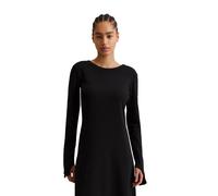 Jerseykleid MARC O'POLO DENIM "aus Rippjersey", Damen, Gr. XS, Normalgrößen, schwarz, Obermaterial: 96% Baumwolle, 4% Elasthan, gestreift, weit lang, Rundhals, normaler Saum, Kleider Jerseykleid (8901