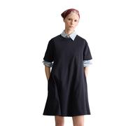 Jerseykleid MARC O'POLO DENIM "aus weichem Organic Cotton", Damen, Gr. XL, Normalgrößen, blau depths, Obermaterial: 100% Baumwolle, unifarben, relaxed fit knielang, Rundhals, Kleider Jerseykleid (7628