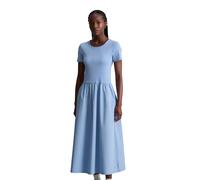 Jerseykleid MARC O'POLO DENIM, Damen, Gr. L, N-Gr, blau (medium blau 4840), Jersey, Obermaterial: 96% Baumwolle, 4% Elasthan, normal ca. Mitte Wade, Rundhals, Kleider Jerseykleid, flared mit Baumwoll-