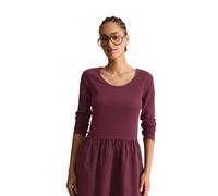 Jerseykleid MARC O'POLO DENIM "mit Baumwoll-Popelinerock", Damen, Gr. M, Normalgrößen, lila (mahagony jam), Obermaterial: 96% Baumwolle, 4% Elasthan, unifarben, slim fit wadenlang, Rundhals, Kleider J