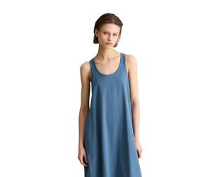 Jerseykleid MARC O'POLO DENIM, Damen, Gr. M, N-Gr, medium blau, Jersey, Obermaterial: 100% Baumwolle, A-Linie knieumspielend, tiefer Rundhals, Kleider Jerseykleid, ärmellos, A-Shape aus Organic Cotton