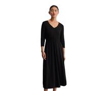 Jerseykleid MARC O'POLO "mit TENCEL™ Lyocell", Damen, Gr. XS, Normalgrößen, schwarz, Obermaterial: 66% Lyocell, 32% Baumwolle, 2% Elasthan, unifarben, regular fit wadenlang, V-Ausschnitt, 3/4-Ärmel, K