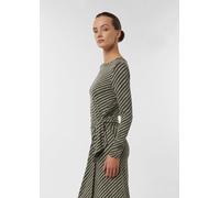 Jerseykleid mit All-over-Print und Wickeldetail olive|weiß 34