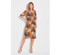 Jerseykleid mit Eingrifftaschen braun 46