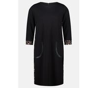Jerseykleid mit Eingrifftaschen Schwarz Damen