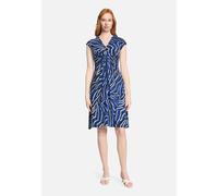 Jerseykleid BETTY BARCLAY "Damen mit Raffung", Damen, Gr. 36, Normalgrößen, blau, blau, Obermaterial: 95% Viskose, 5% Elasthan, körpernah kurz, V-Ausschnitt, Kleider Jerseykleid (60025047-36) blau, bl