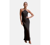 Jerseykleid MODA MINX "Kiki Long Dress", Damen, Gr. M, EURO-Größen, schwarz, 100% Polyester, unifarben, lang, ohne Ausschnitt, Kleider Jerseykleid, mit schöner Schnürung im Rücken (83821810-M) schwarz