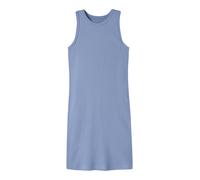 Jerseykleid NAME IT "NKFNAKAL SL SLIM DRESS NOOS", Mädchen, Gr. 158, N-Gr, lila impression, Jersey, Obermaterial: 95% Baumwolle, 5% Elasthan, slim fit kniefrei, Rundhals, Kleider Jerseykleid, Baumwoll