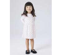 Jerseykleid NAME IT "NMFNICOLE LS DRESS PB", Mädchen, Gr. 92, N-Gr, rosa (raindrops on roses), Jersey, Obermaterial: 95% Baumwolle, 5% Elasthan, bedruckt, kurz, Rundhals, Kleider Jerseykleid, Baumwoll